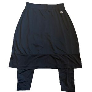SNOGA Skort with Leggings Size Small Black Mesh Athletic Skirt Activewear Modest